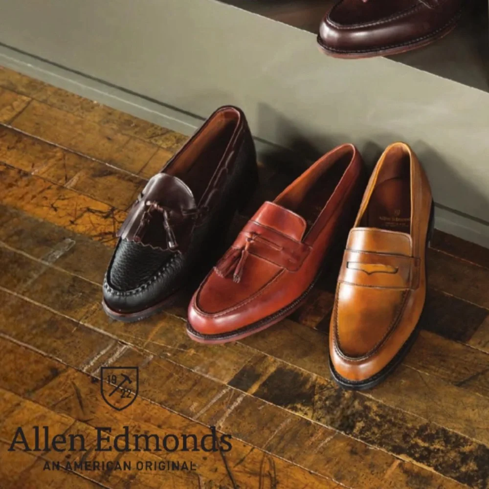 Allen Edmonds Nashua Tassel Loafer in Black & Brown - Picture 1 of 10